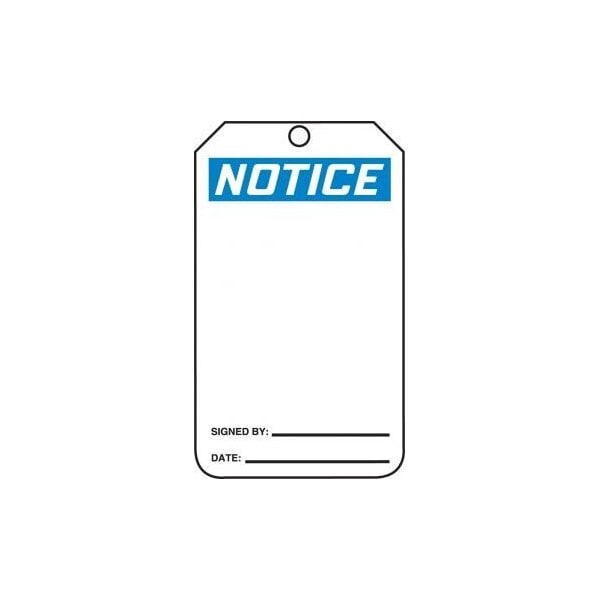 Accuform Safety Tags, NOTICE BLANK, 5.75in x 3.25in, Self-Laminating PF-Cardstock, 25PK MDT811LCP - main